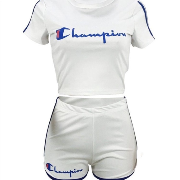 champion shorts set